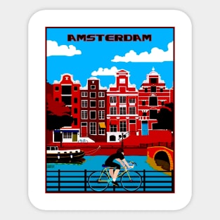 Cycling in Amsterdam Sticker